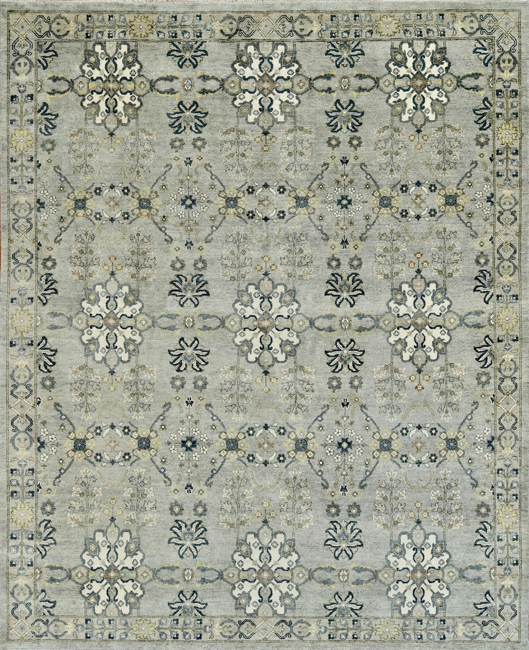 Traditional Grey/Silver Wool Area Rug: Mafi Signature Graham GH-101 (Hand-Knotted Area Rug)