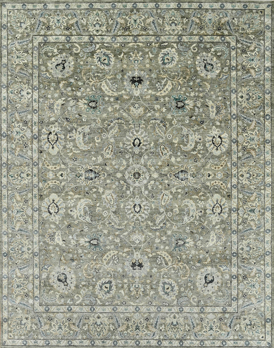 Traditional Grey/Silver Wool Area Rug: Mafi Signature Graham GH-114 (Hand-Knotted Area Rug)