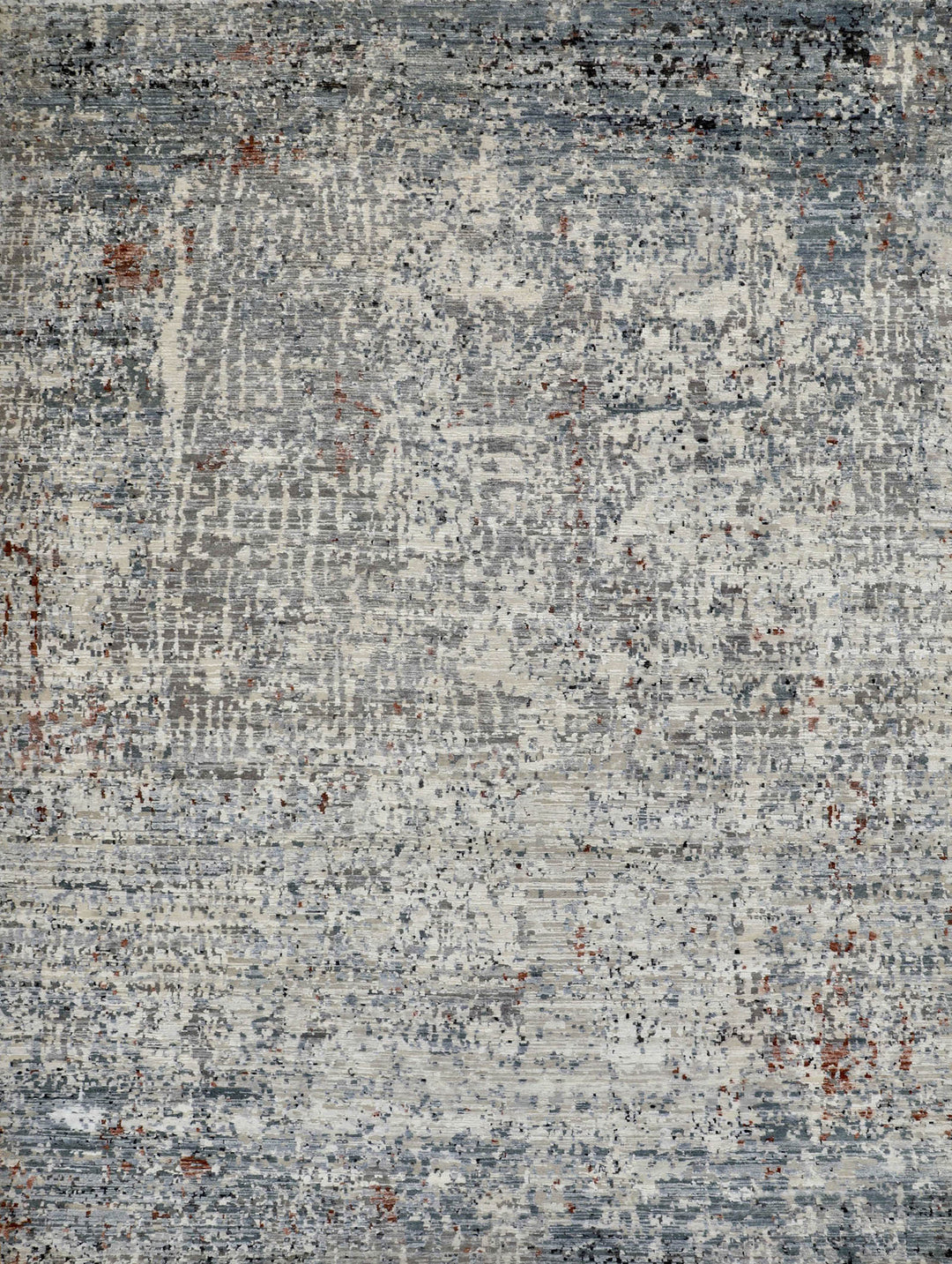 Modern/Transitional Grey/Silver Wool Area Rug: Mafi Signature Husk HUK-122 (Hand-Knotted Area Rug)