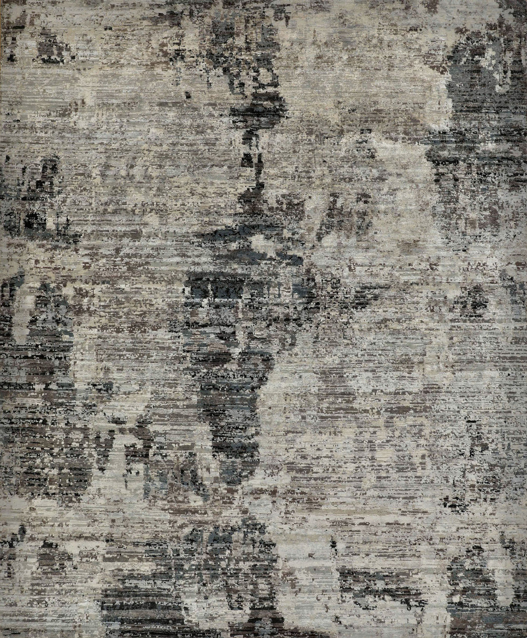 Modern/Transitional Grey/Silver Wool Area Rug: Mafi Signature Husk HUK-124 (Hand-Knotted Area Rug)