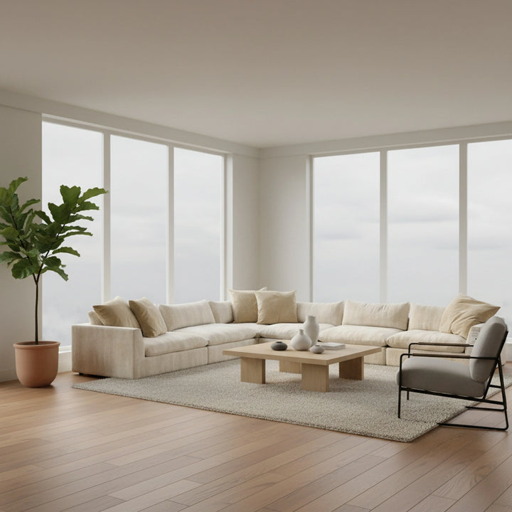 Espen 5 Piece Sectional with 3 Pillows Living Room American Leather