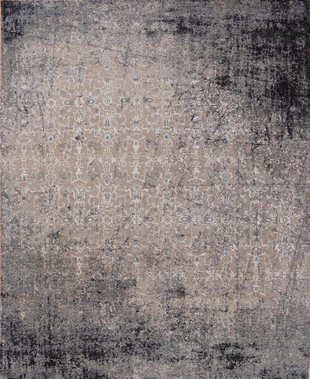Transitional/Traditional Green Wool Area Rug: Mafi Signature Modi KAV-170 (Hand-Knotted Area Rug)