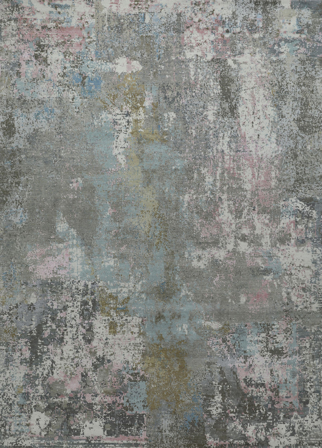 Transitional/Modern Grey/Silver Wool Area Rug: Mafi Signature Modi KAV-213 (Hand-Knotted Area Rug)