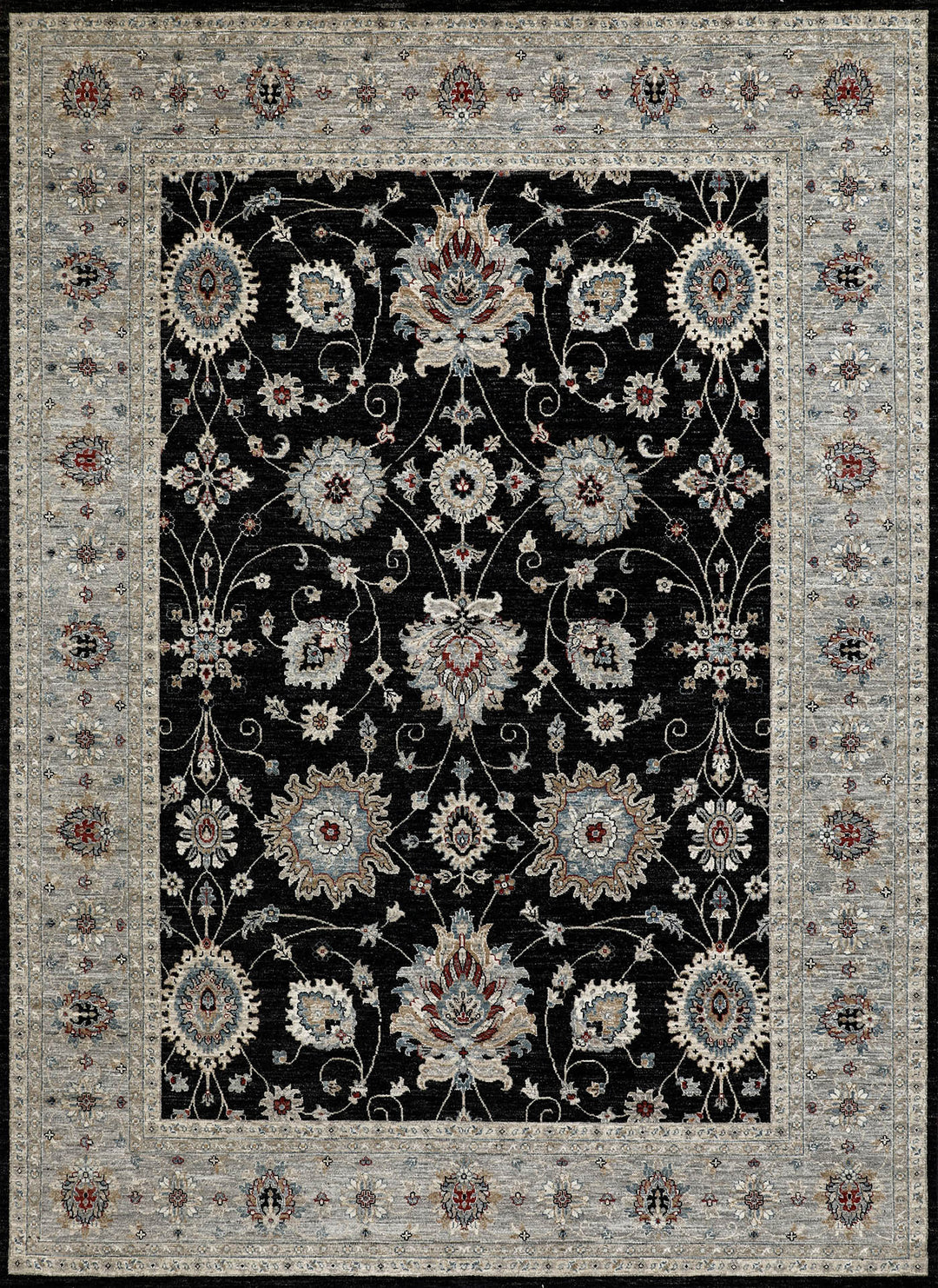 Mafi Signature | Khyber | KYB-107: Black/Silver Area Rug Mafi Rugs