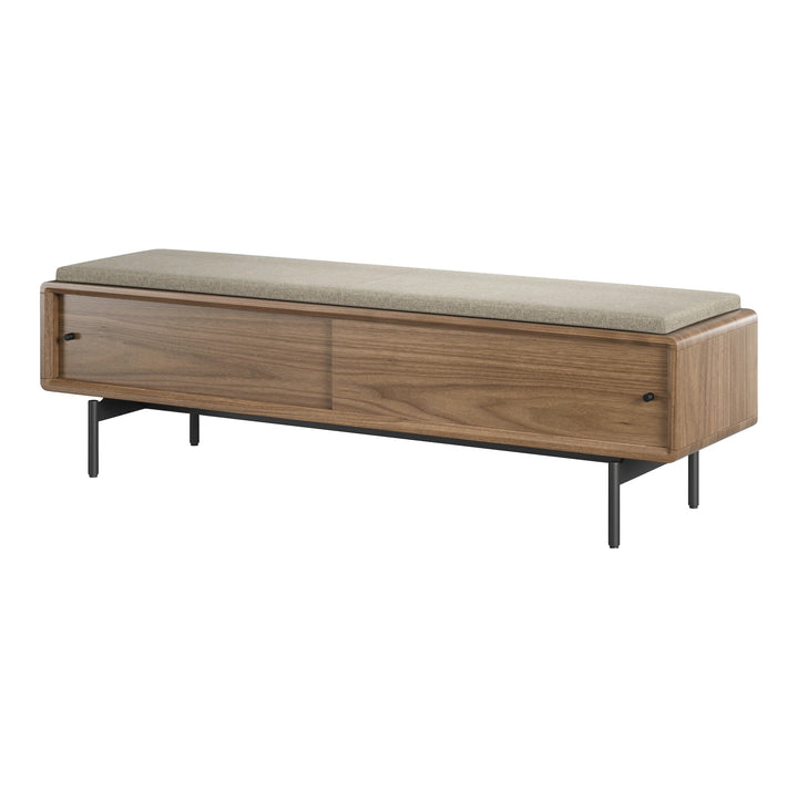 LINQ Bedroom 9101 Storage Bench | Fabric Bedroom BDI Natural Walnut Pecan