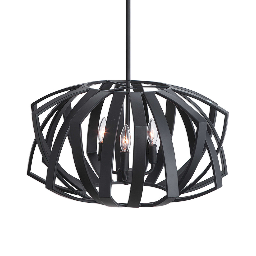 Thales Black Geometric 3 Light Pendant Accessories Uttermost