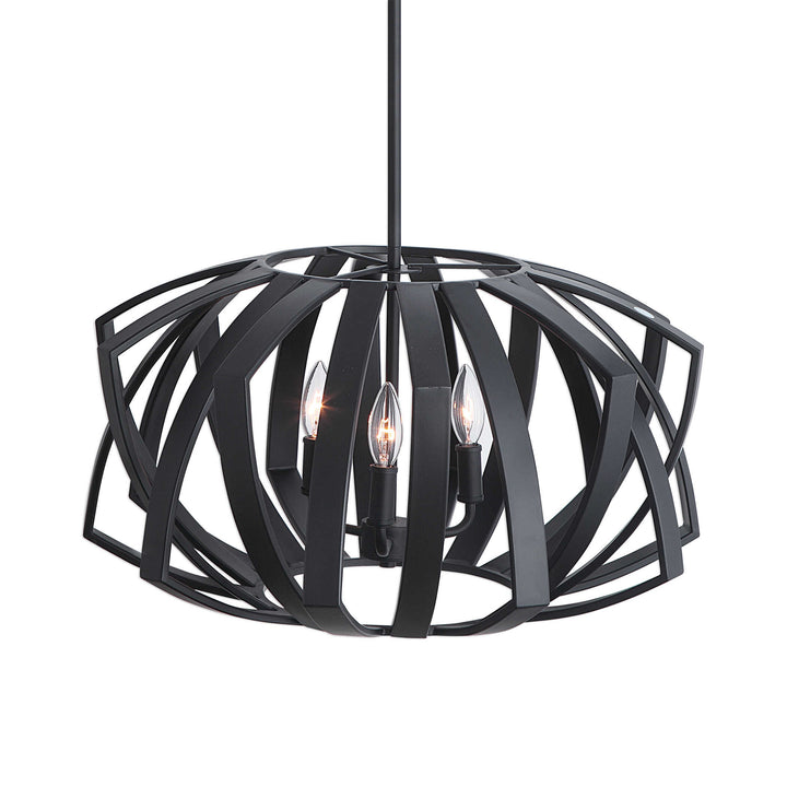 Thales Black Geometric 3 Light Pendant Accessories Uttermost