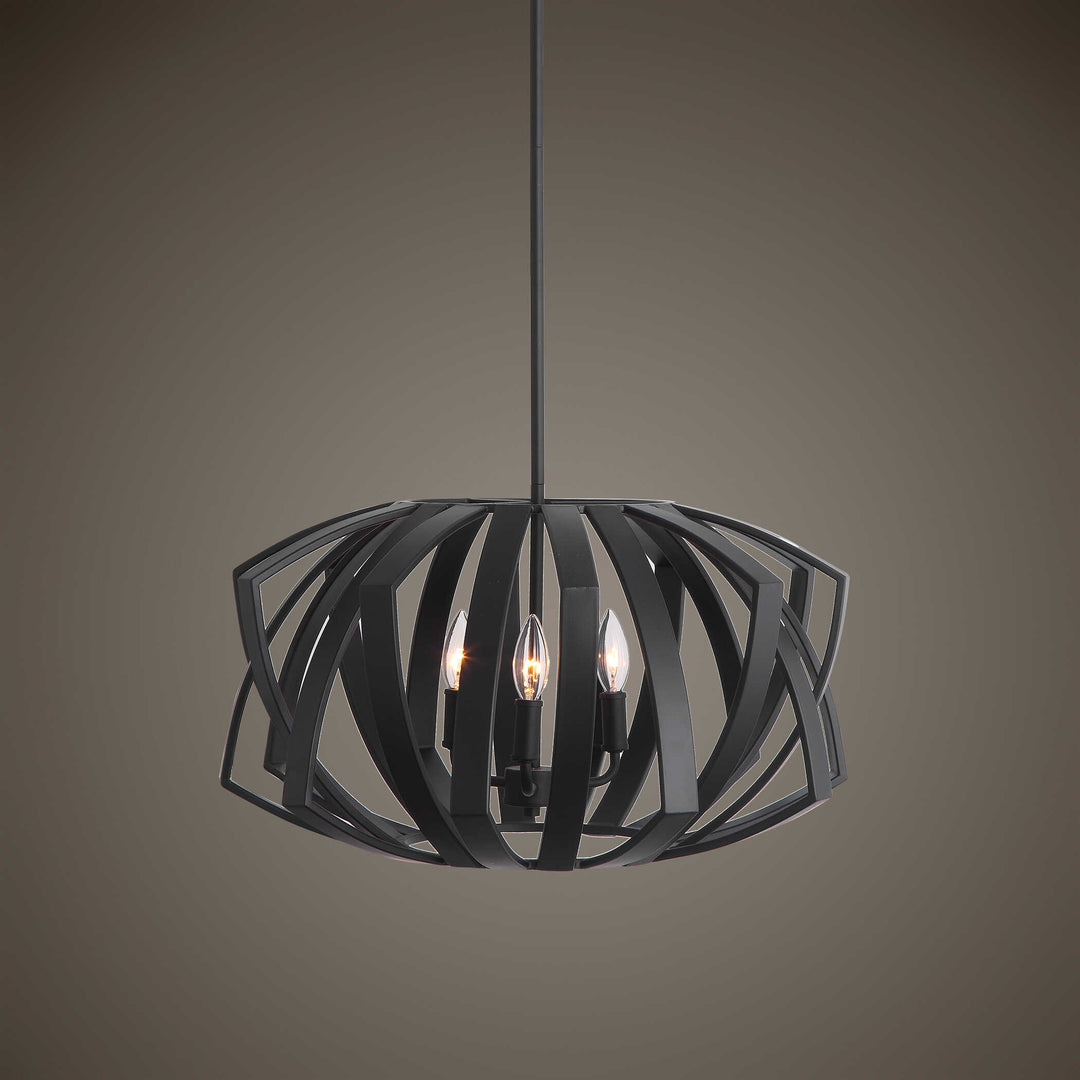 Thales Black Geometric 3 Light Pendant Accessories Uttermost