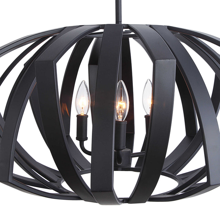 Thales Black Geometric 3 Light Pendant Accessories Uttermost