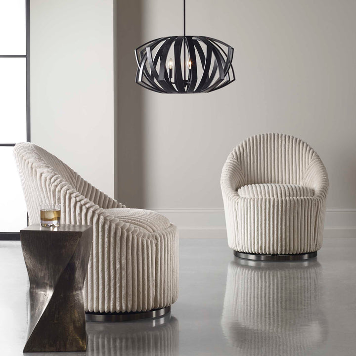 Thales Black Geometric 3 Light Pendant Accessories Uttermost