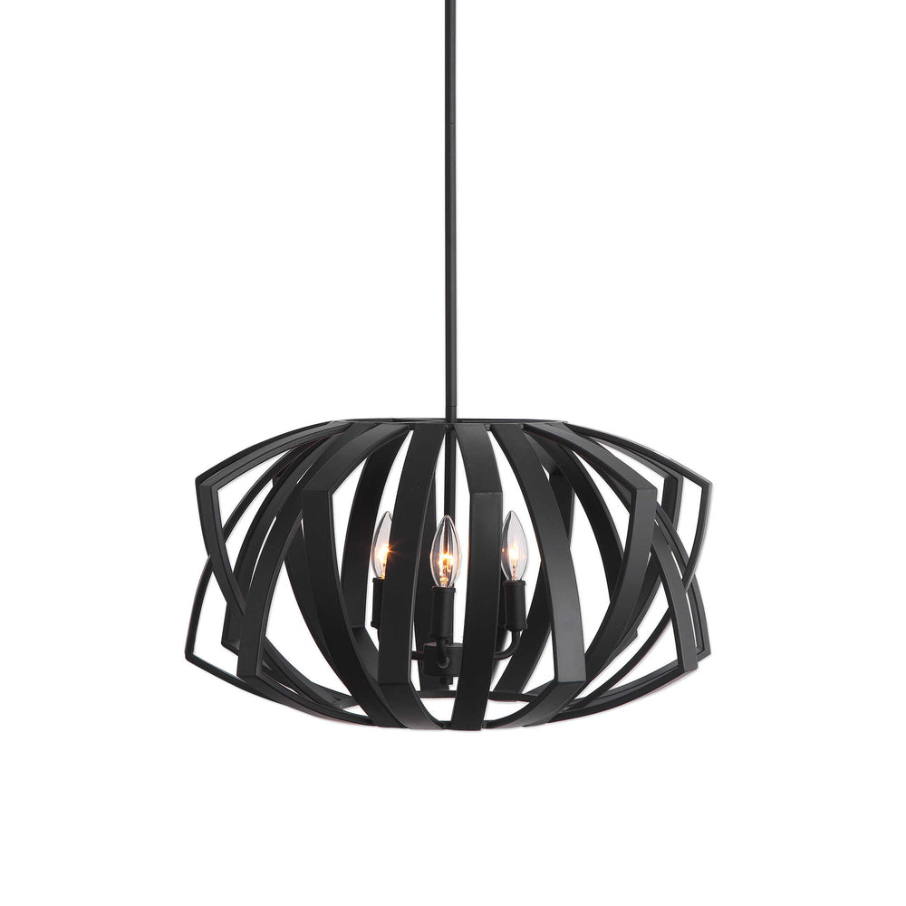 Thales Black Geometric 3 Light Pendant Accessories Uttermost