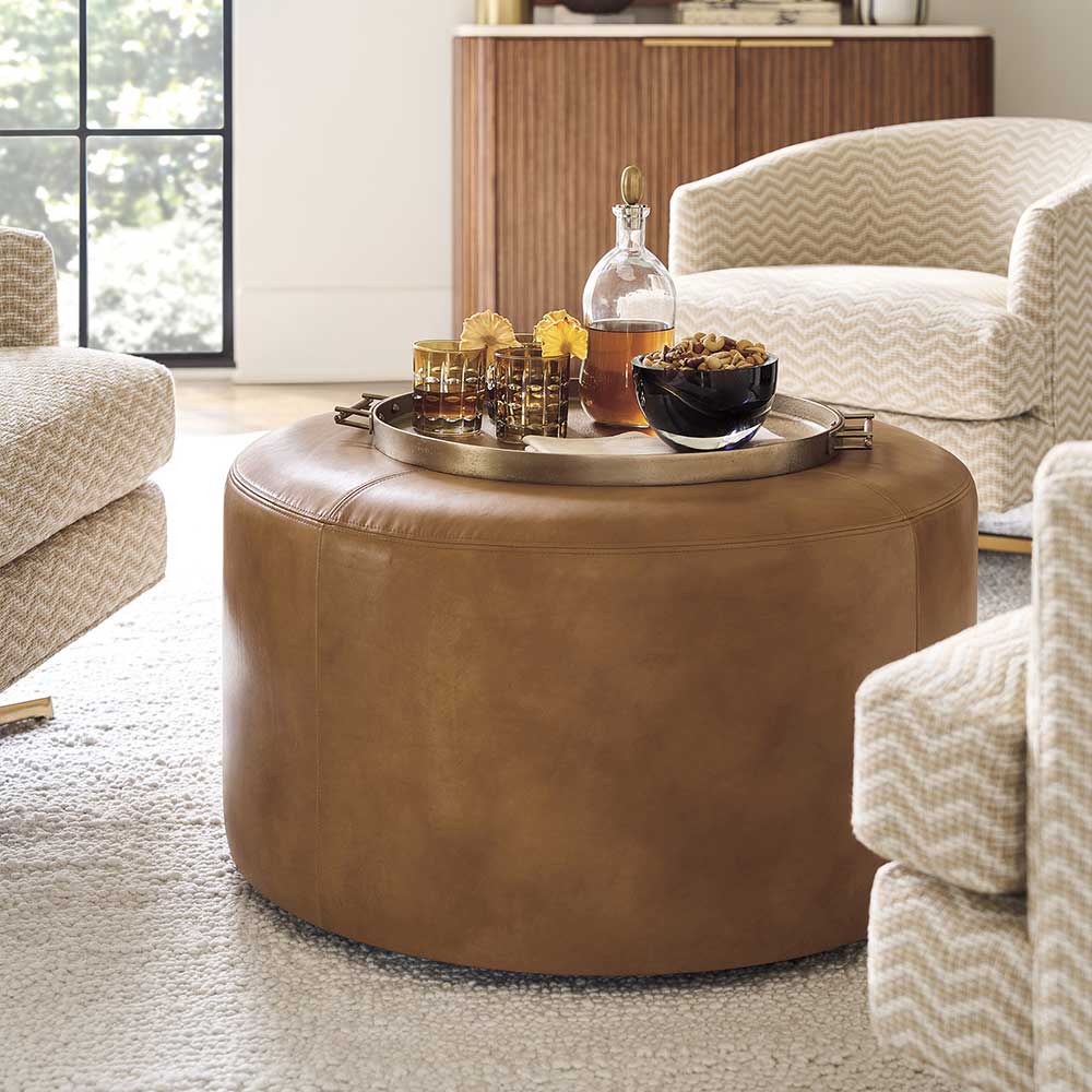 La Costa Rendova Leather Ottoman Living Room Lexington