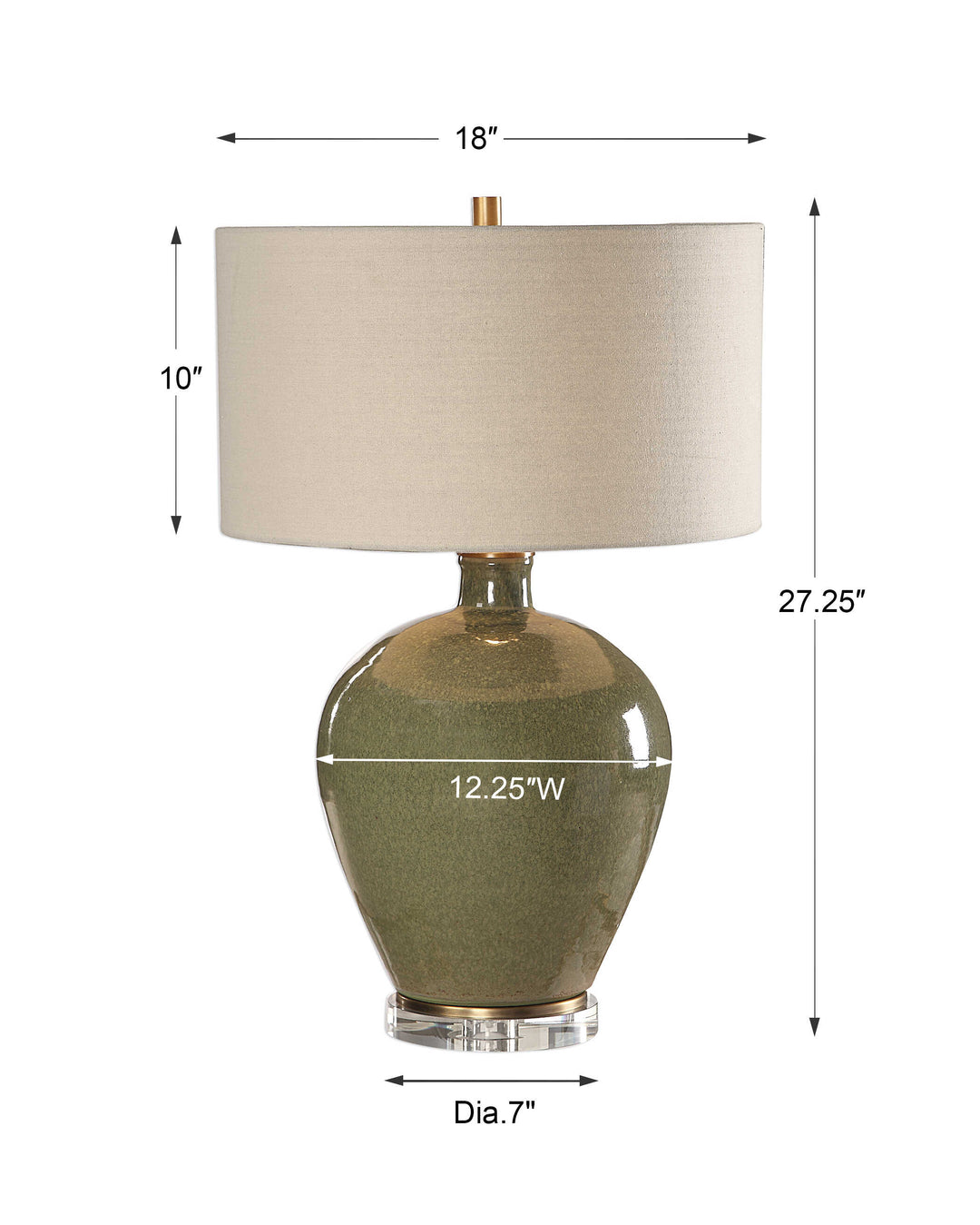 Elva Emerald Table Lamp Accessories Uttermost