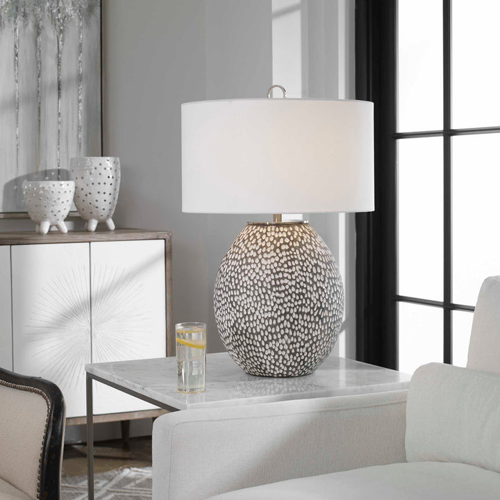 Cyprien Gray White Table Lamp Accessories Uttermost