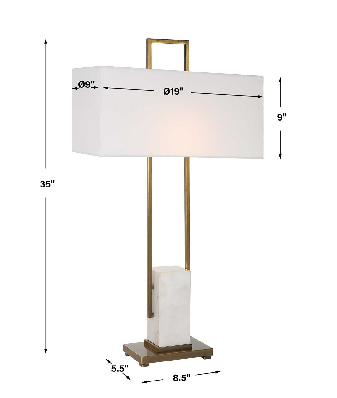 Column White Marble Table Lamp Accessories Uttermost