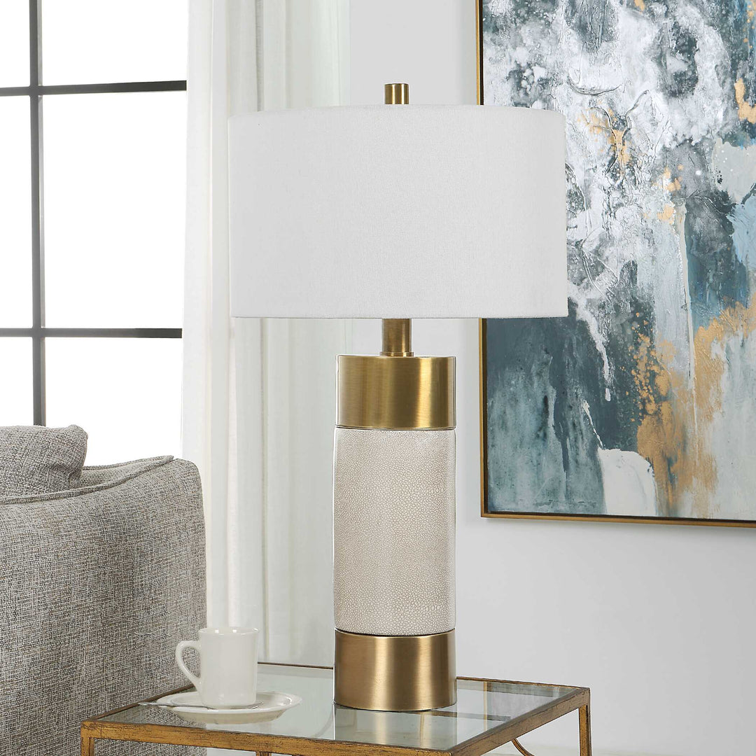 Adelia Ivory & Brass Table Lamp Accessories Uttermost