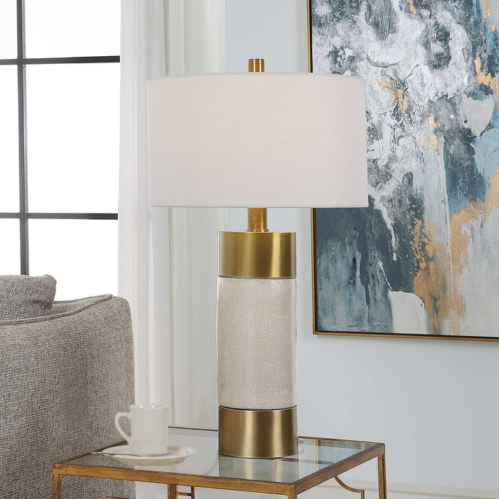 Adelia Ivory & Brass Table Lamp Accessories Uttermost