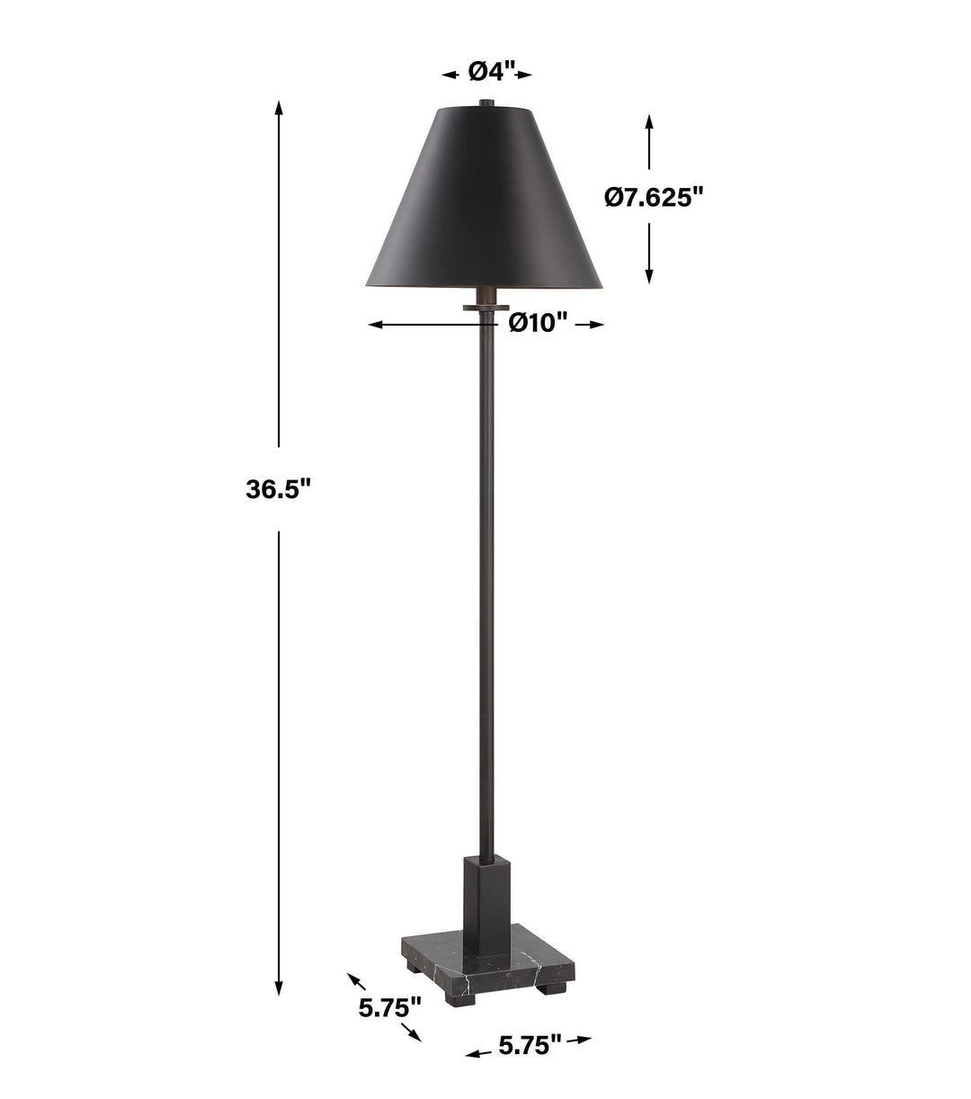 Pilot Black Buffet Lamp Accessories Uttermost