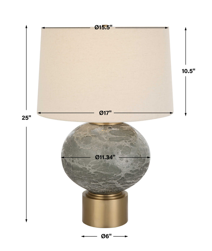 Lunia Gray Glass Table Lamp Accessories Uttermost