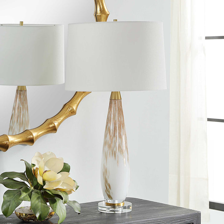 Lyra White & Gold Table Lamp Accessories Uttermost