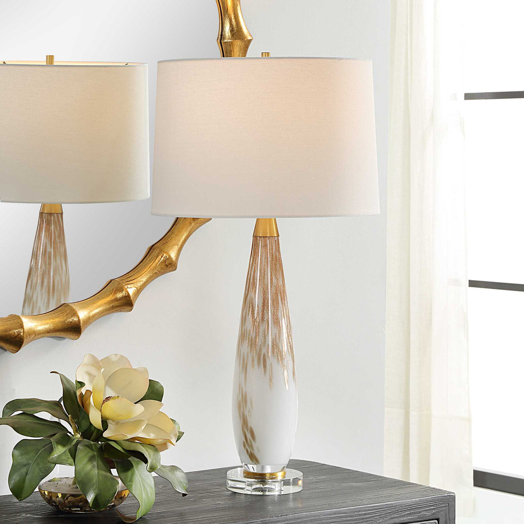 Lyra White & Gold Table Lamp Accessories Uttermost
