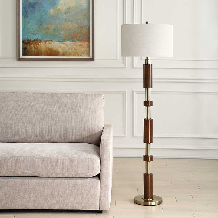 Stacked Wooden Floor Lamp Accessories Uttermost