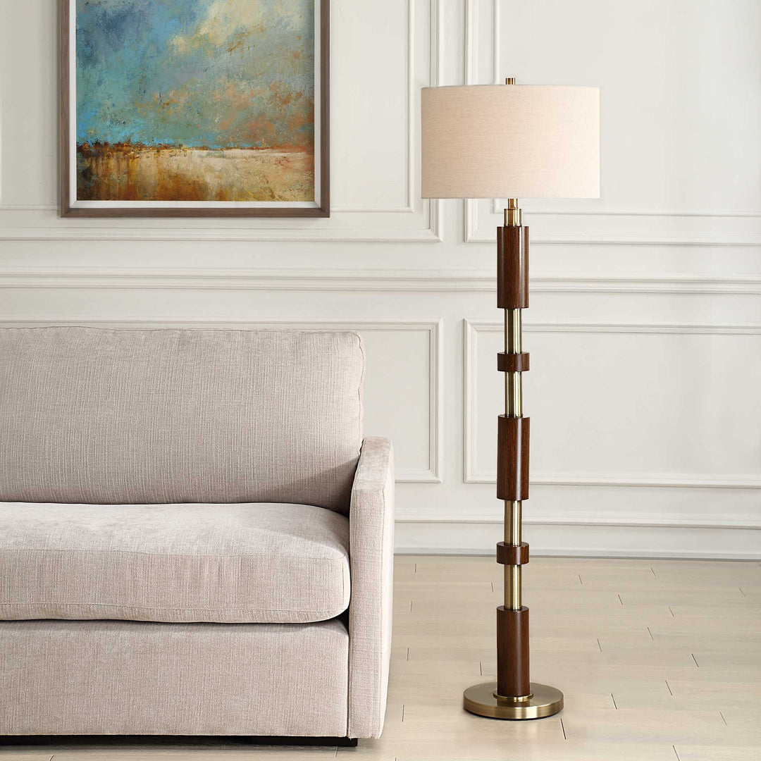 Stacked Wooden Floor Lamp Accessories Uttermost