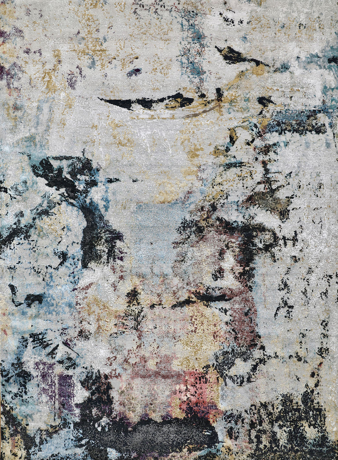 Transitional/Traditional Grey/Silver Wool Area Rug: Mafi Signature Modi MDC-1021 (Hand-Knotted Area Rug)