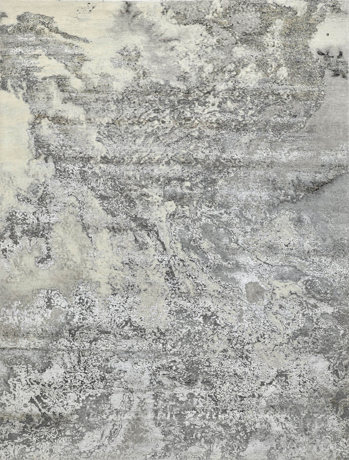 Transitional/Modern Grey/Silver Wool Area Rug: Mafi Signature Modi MDC-1055 (Hand-Knotted Area Rug)