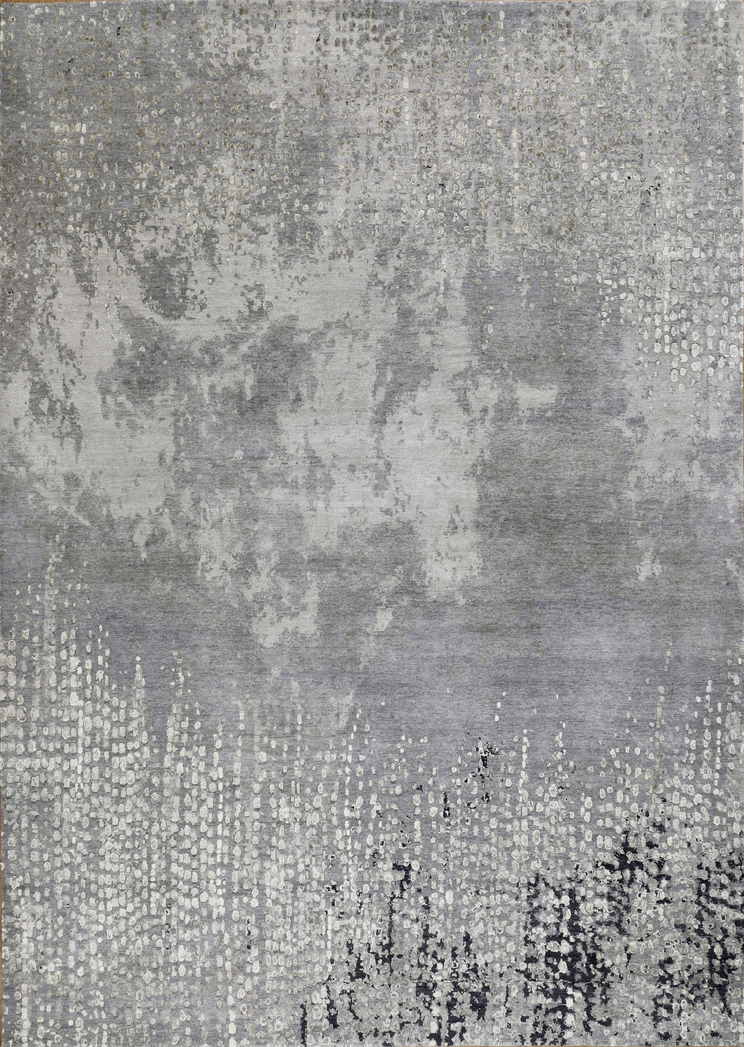 Transitional/Traditional Grey/Silver Wool Area Rug: Mafi Signature Modi MDC-120 (Hand-Knotted Area Rug)
