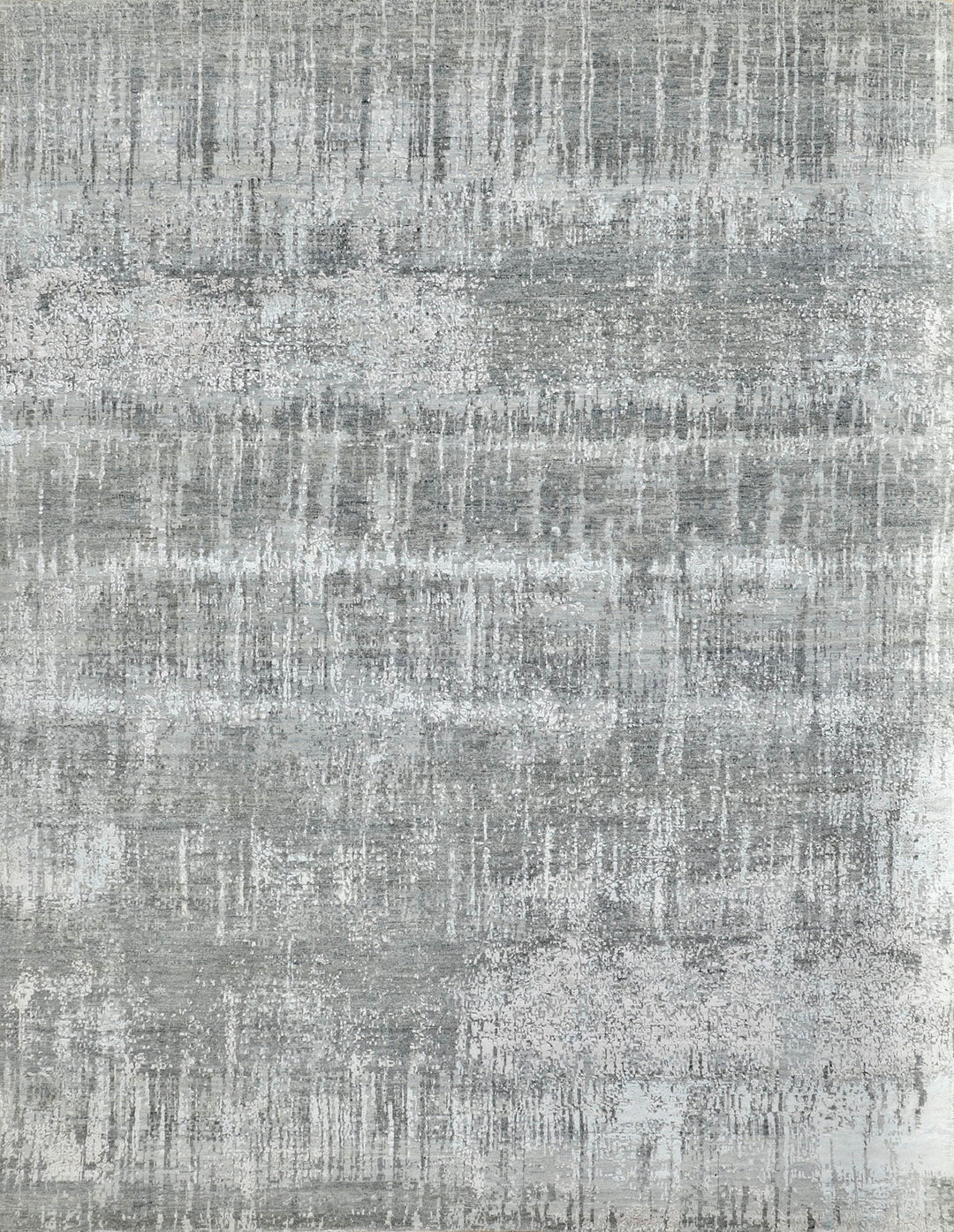 Transitional/Modern Grey/Silver Wool Area Rug: Mafi Signature Modi MDC-1253 (Hand-Knotted Area Rug)