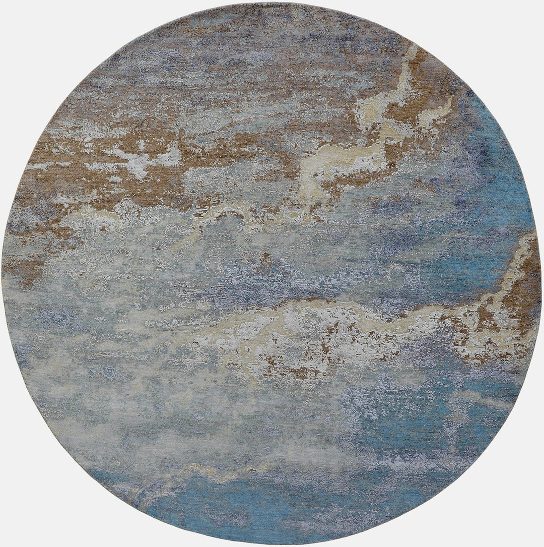 Transitional/Modern Grey/Silver Wool Area Rug: Mafi Signature Modi MDC-1384 (Hand-Knotted Area Rug)