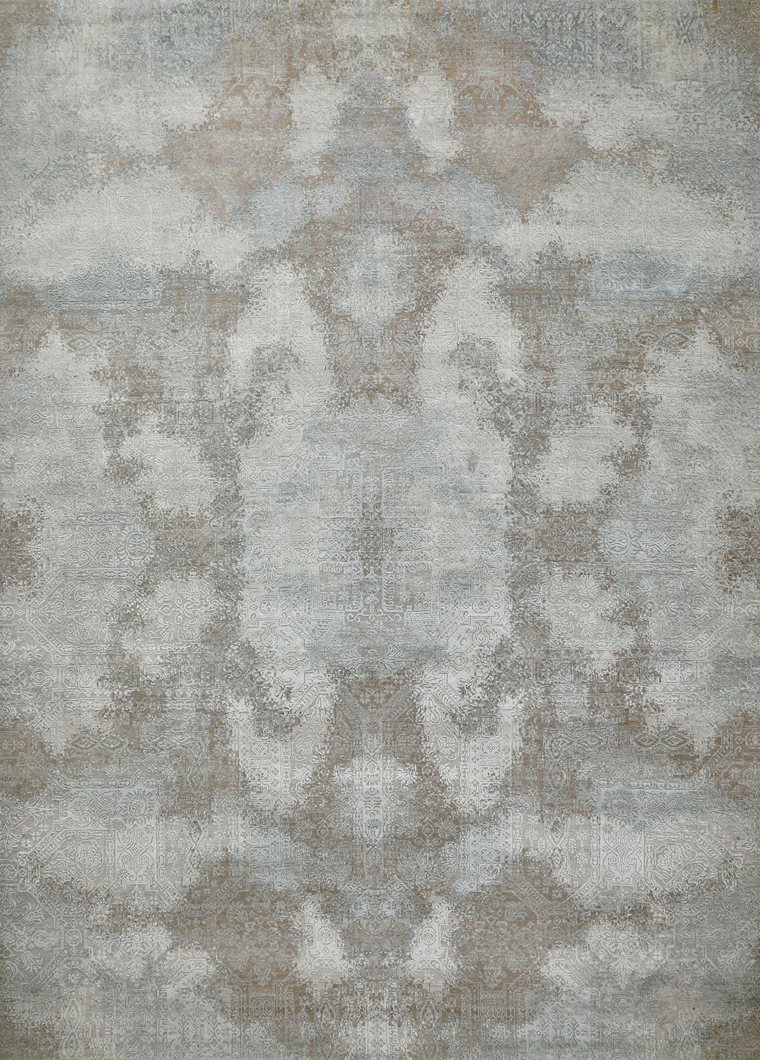 Transitional/Modern Grey/Silver Wool Area Rug: Mafi Signature Modi MDC-1396 (Hand-Knotted Area Rug)