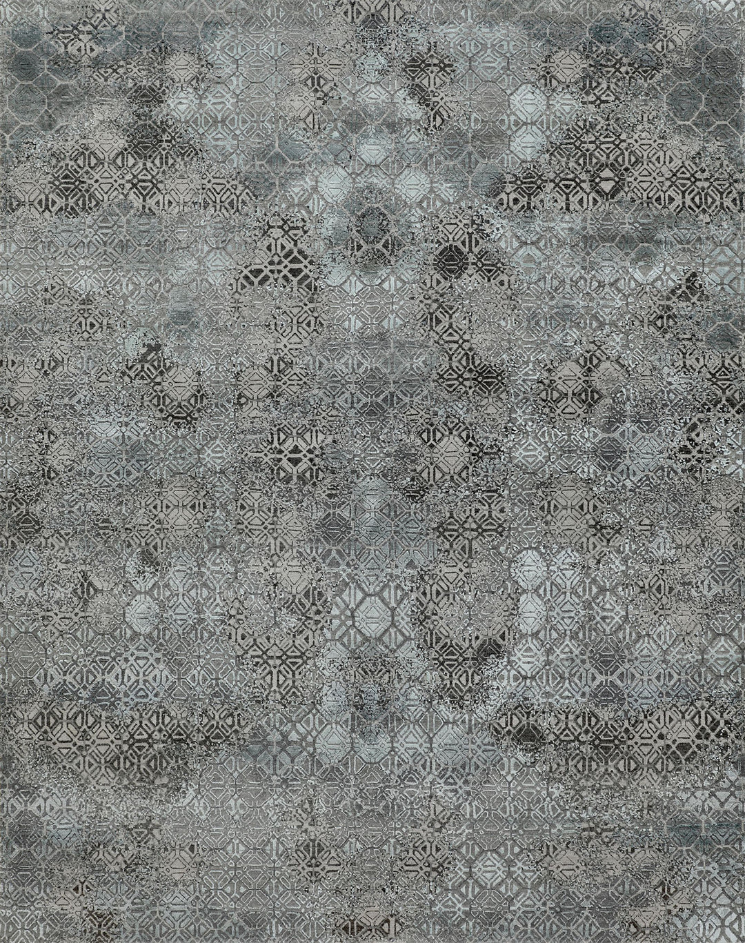 Transitional/Modern Grey/Silver Wool Area Rug: Mafi Signature Modi MDC-691 (Hand-Knotted Area Rug)