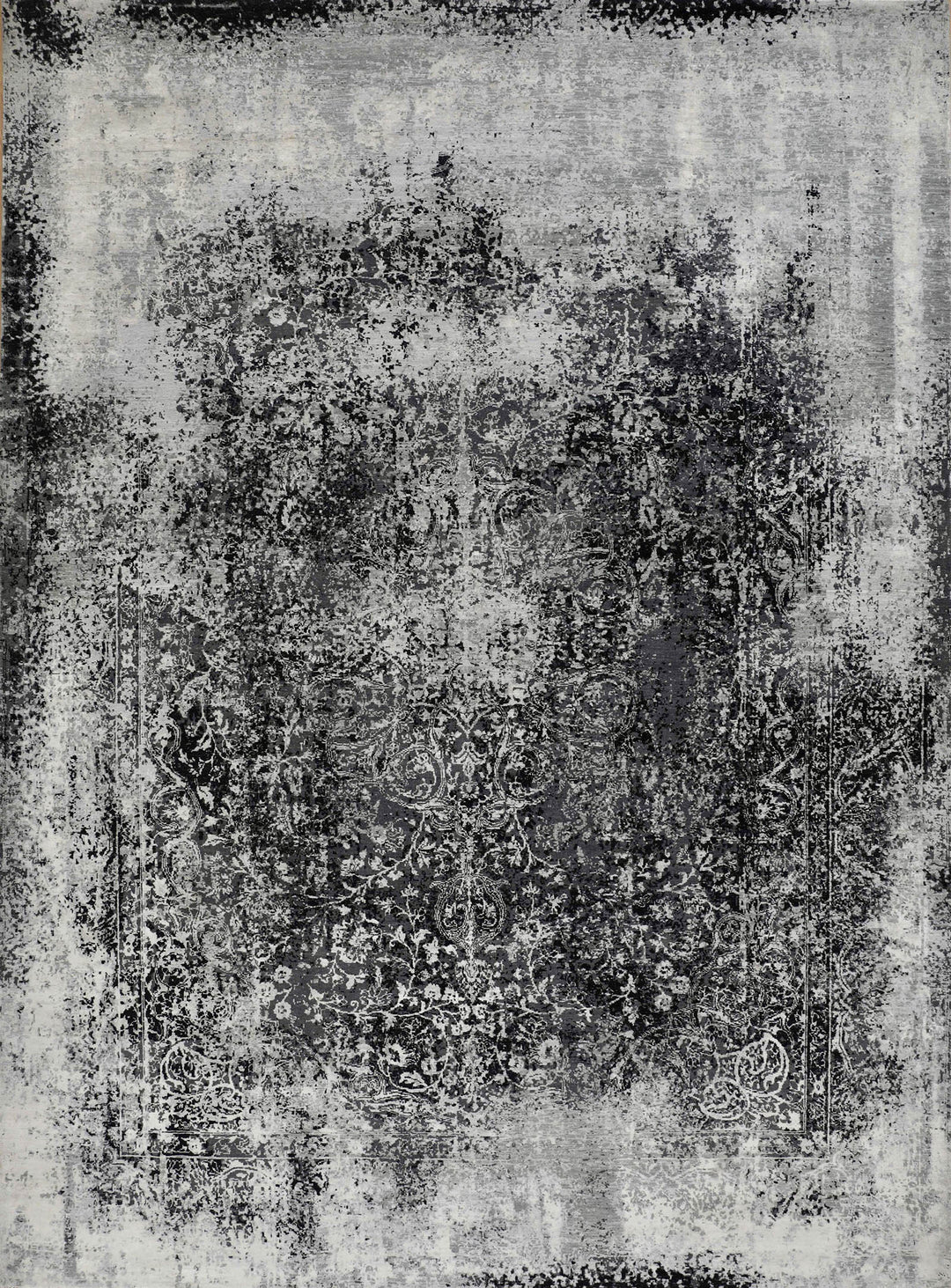 Transitional/Traditional Grey/Silver Wool Area Rug: Mafi Signature Modi MDC-833 (Hand-Knotted Area Rug)