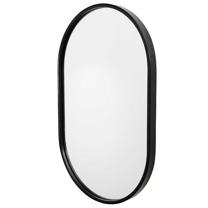 Varina Minimalist Black Oval Mirror Accessories Uttermost