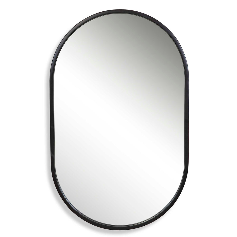 Varina Minimalist Black Oval Mirror Accessories Uttermost