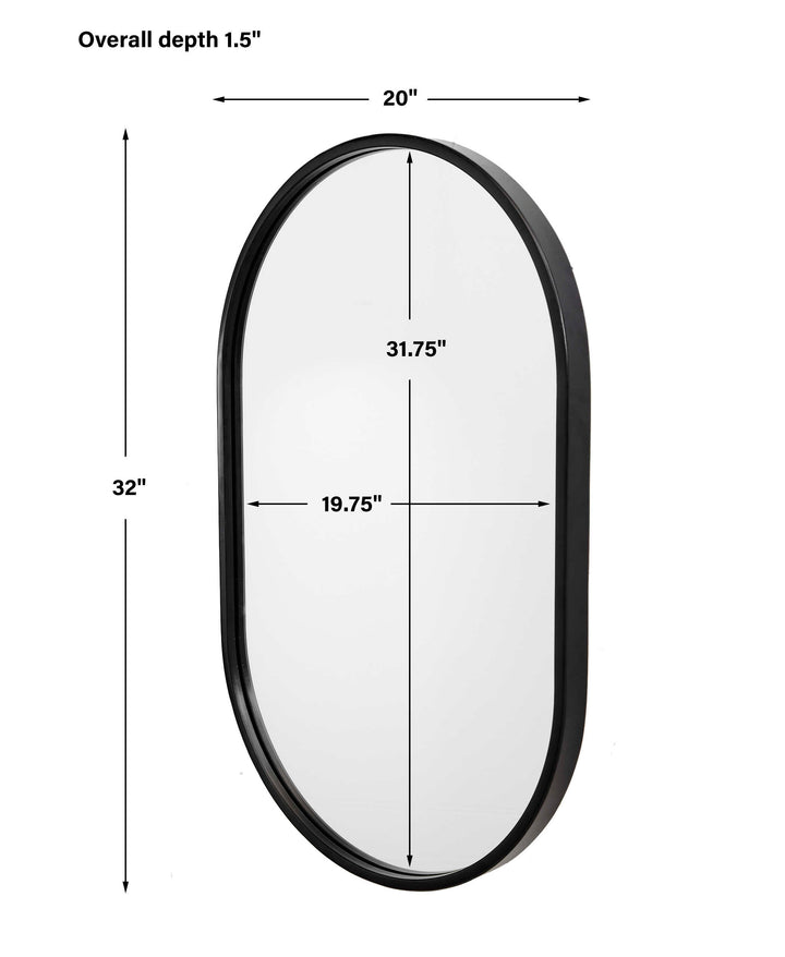 Varina Minimalist Black Oval Mirror Accessories Uttermost