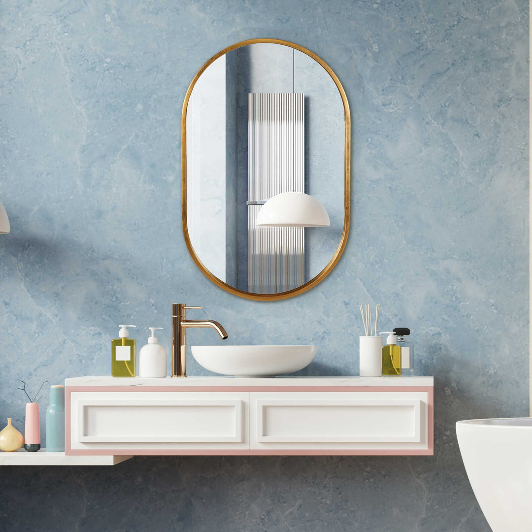 Varina Minimalist Gold Oval Mirror Accessories Uttermost