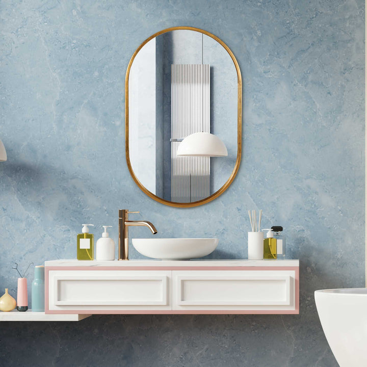 Varina Minimalist Gold Oval Mirror Accessories Uttermost