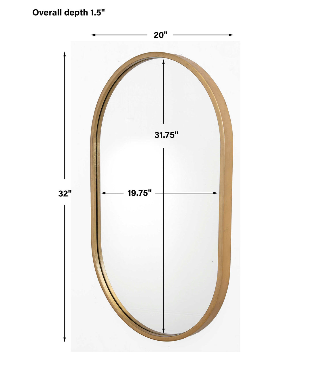 Varina Minimalist Gold Oval Mirror Accessories Uttermost