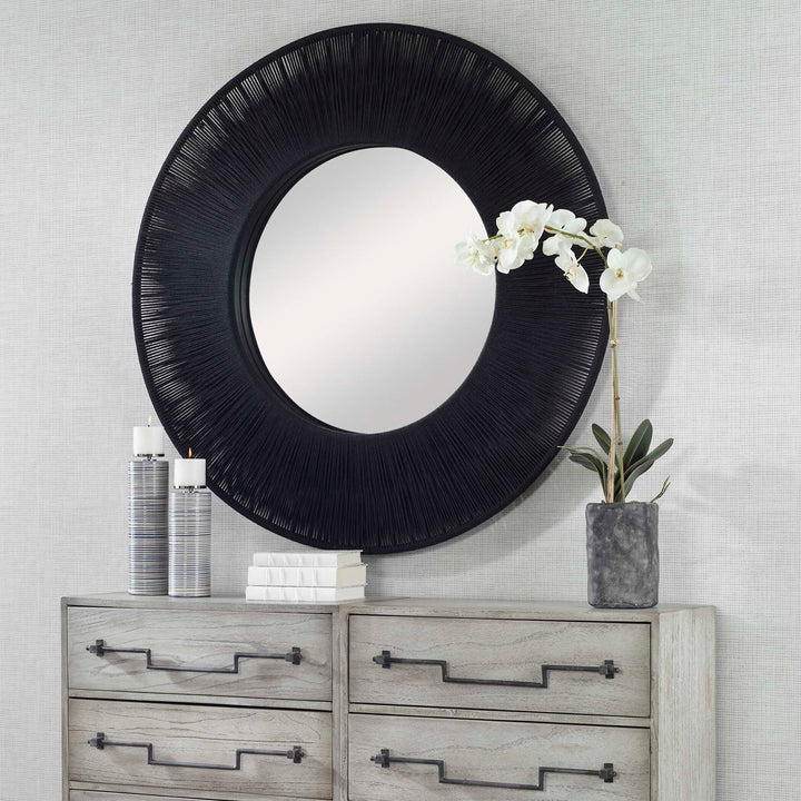 Sailor's Knot Black Round Mirror Accessories Uttermost