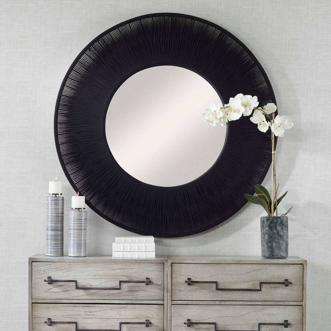 Sailor's Knot Black Round Mirror Accessories Uttermost