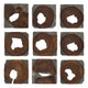 Jungle Wood Paneled Wall Art Set of 9 Accessories Uttermost