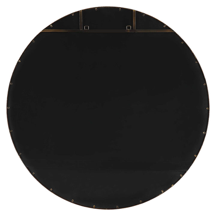 Junius Large Gold Round Mirror Accessories Uttermost