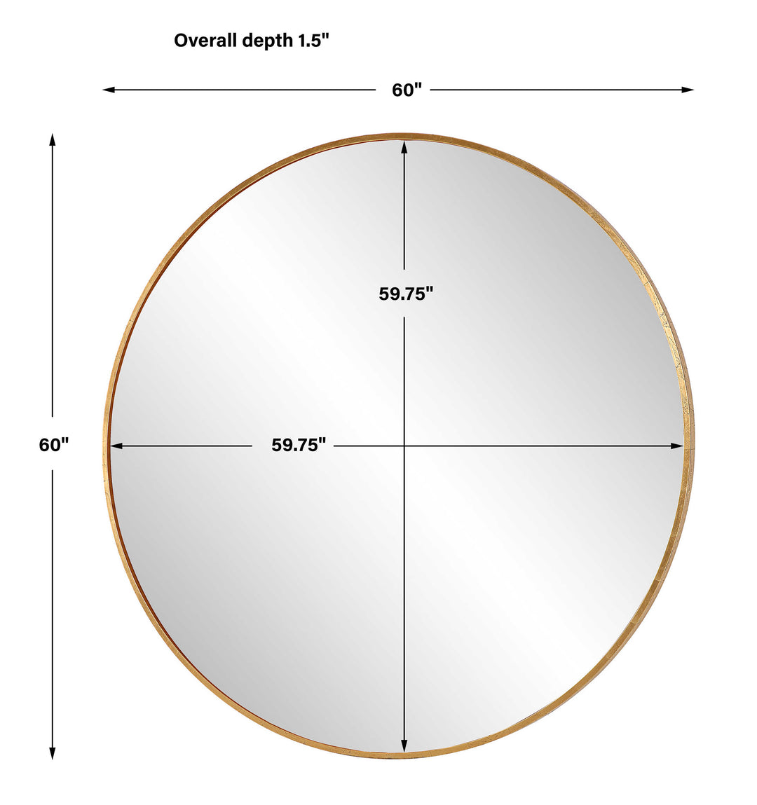 Junius Large Gold Round Mirror Accessories Uttermost
