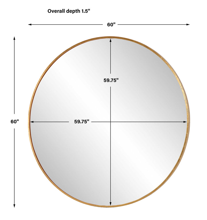 Junius Large Gold Round Mirror Accessories Uttermost