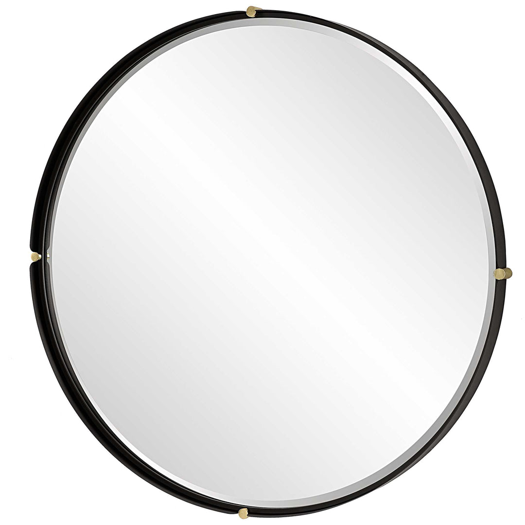 Bonded Round Black Mirror Accessories Uttermost