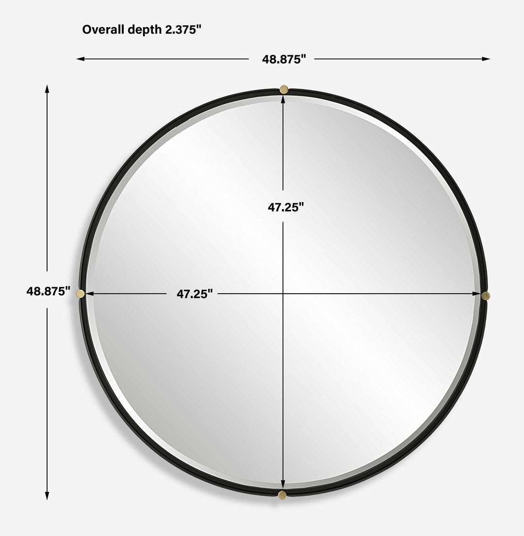 Bonded Round Black Mirror Accessories Uttermost