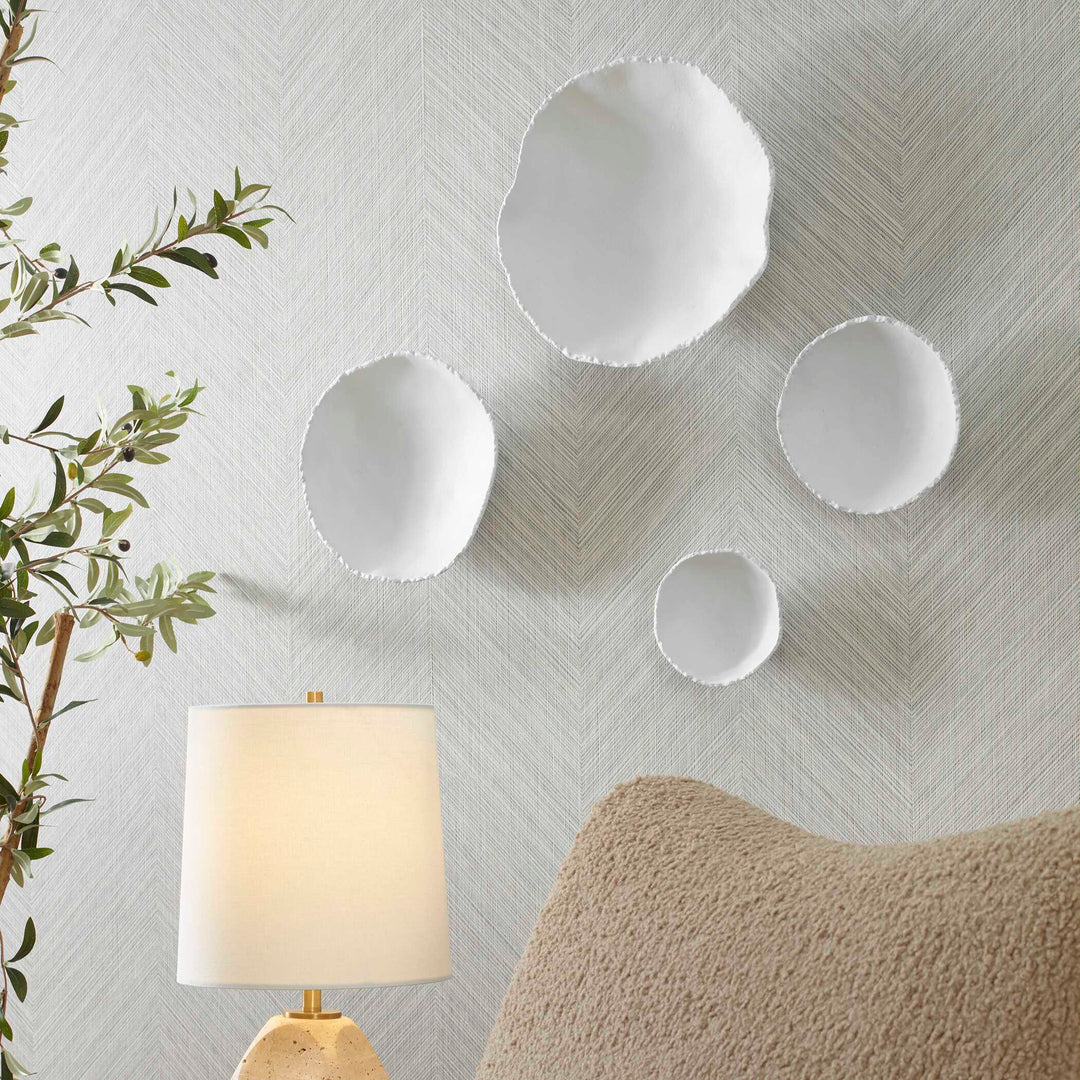 Lucky Coins White Metal Wall Bowls Set of 4 Accessories Uttermost